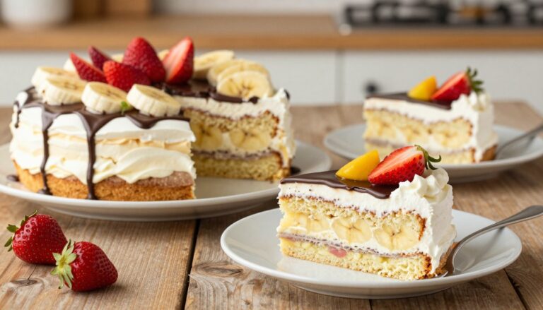 No Bake Banana Split Cake Recipe