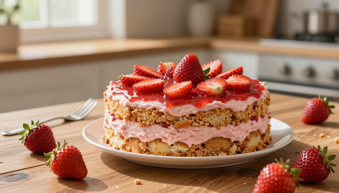 Strawberry Crunch Cake Recipe