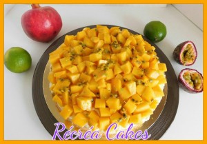 Tarte à la mangue et aux fruits de la passion